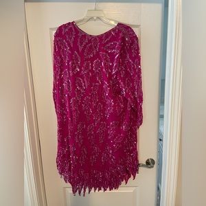 Deep pink evening dress